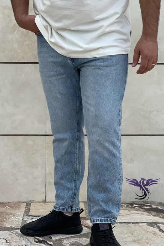 شلوار جین مردانه راسته رنگ آبی روشن