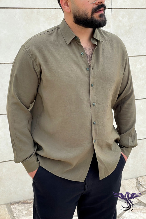 پیراهن زیتونی مردانه ترند۲۰۲۶
