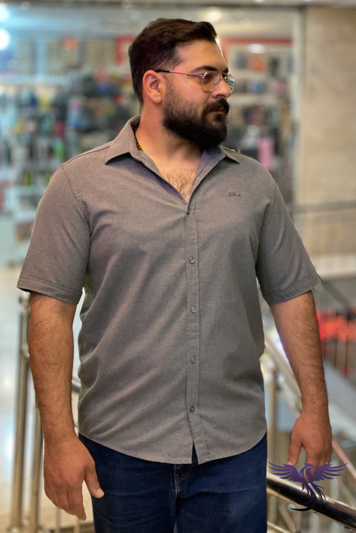 پیراهن لینن مردانه کژوال نمای پشت