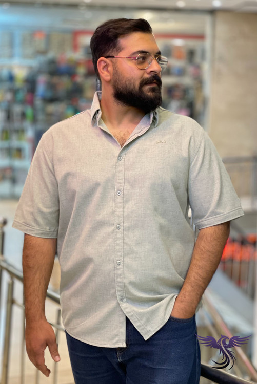 پیراهن لینن مردانه کژوال رنگ سبز پاستلی