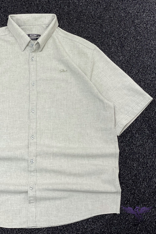 پیراهن لینن مردانه کژوال نمای نزدیک پارچه