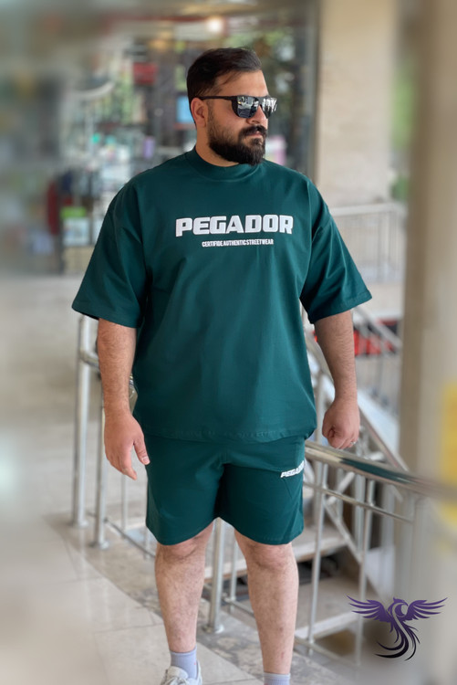 ست تیشرت شلوارک پگادور چاپدار سبز نمای نزدیک