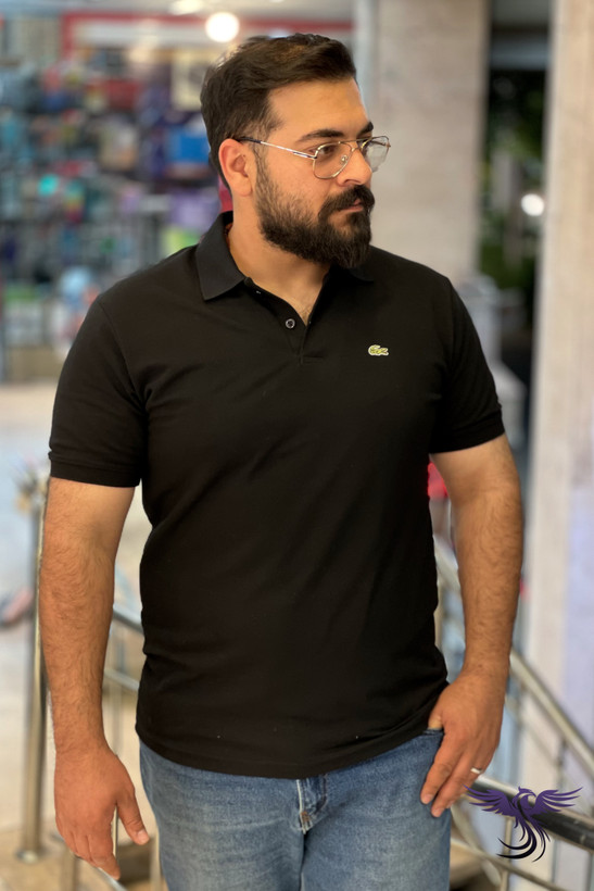 پولوشرت مردانه جودون طرح لاگوست مشکی